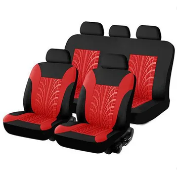 

9pcs Universal Car Seat Covers Set Polyester Fabric Fit Most Cars Covers with Tire Track Detail Styling Car Seat Protector