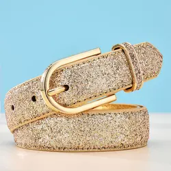 Silver Glitter Fashion Belt for Women - High - Quality Luxury Accessory (Gold)