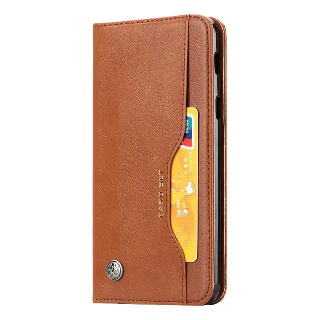 Brown case Для Oneplus 7T 7 Pro Чехол для Oneplus 7 Pro Чехол с отделением для карт Ретро откидная крышка для One Plus 7 Pro Чехол 7Pro Oneplus7 Pro Pro7T кошелек - Цвет: Brown case