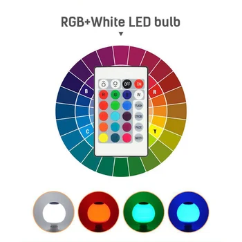 

E27 Bedroom Color Changing LED Light Bulb Ball Shape With Remote Control 12W Smart Dimmable Living Room Home Decor RGB Colored