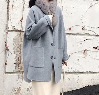 light Blue Qiu dong/верхняя одежда; длинное японское шерстяное пальто для студентов; популярное зимнее пальто - Цвет: light Blue