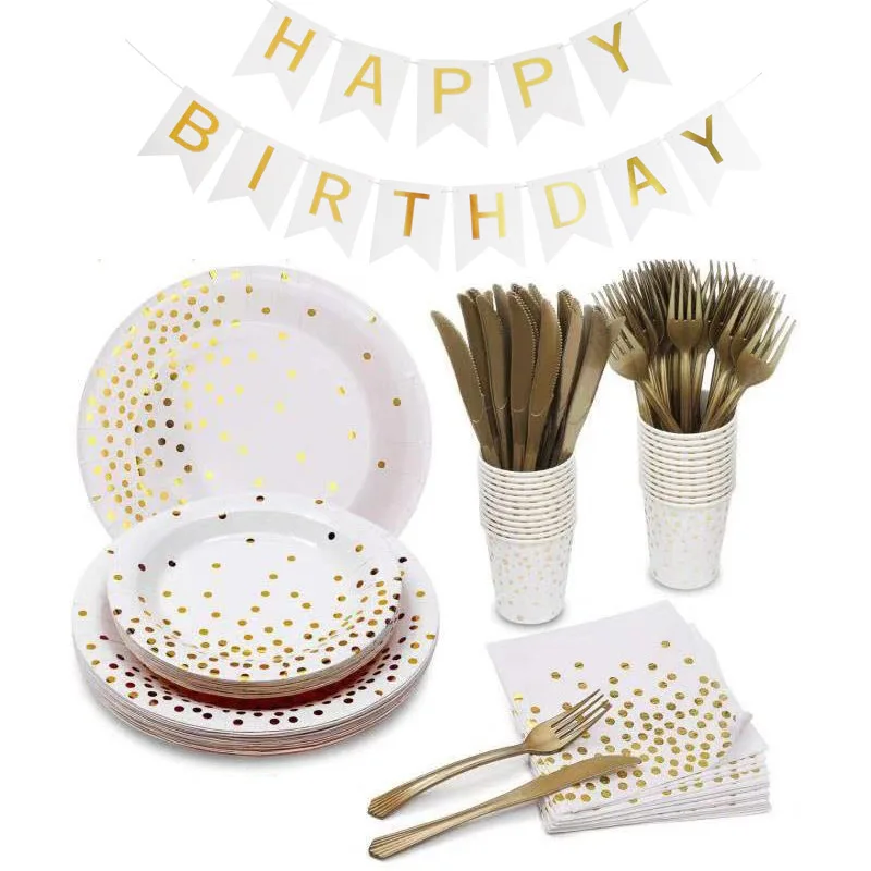 

Birthday Decorations Disposable Tableware Set Paper Straws Cups Plates Banner Napkins Boy Girl Kids Adult Birthday Party Decor
