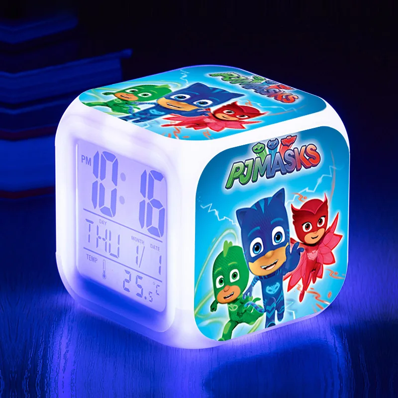Pj Masks СВЕТОДИОДНЫЙ Красочный ночной Светильник с мультяшным рисунком, будильник, кошачий патруль, овлетка, Гекко, Pj Mask Juguete, часы, игрушки для детей, подарок на день рождения - Цвет: 1pcs