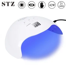 STZ 42W UV LED Lamp Nail Gel Polish Dryer Intelligent Timer Lamp Manicure For All Gel Nails Art Curing Electric Tools SUN X9Plus