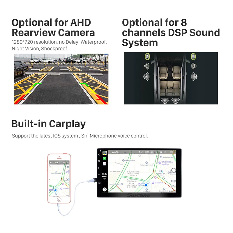 Seicane 9 &quotIPS экран Android 10 0 8 ядерный DSP автомобильный стерео блок мультимедийный GPS