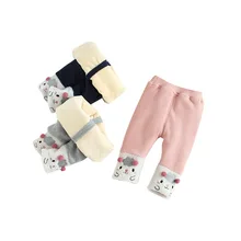 Новинка года; стильные детские брюки из хлопка и бархата; детская одежда средней длины; плотная зимняя одежда с героями мультфильмов