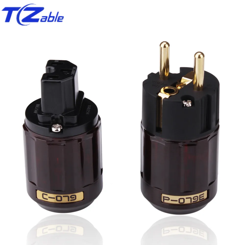 P-079E/C-079 Hi-Fi штепсельная вилка европейского стандарта Электрический штекер 24k