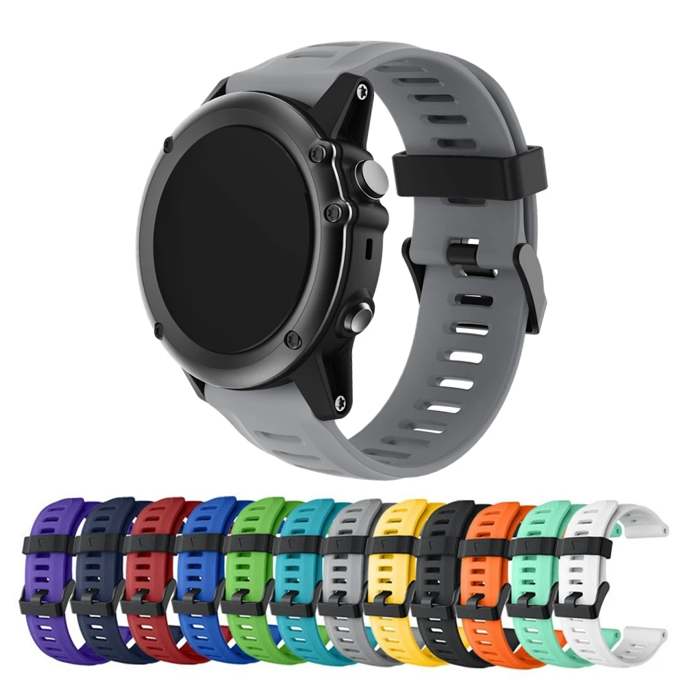 Ремешок силиконовый для Garmin Fenix 3 сменный Браслет наручных часов 6X 5X Pro Solar Plus HR |