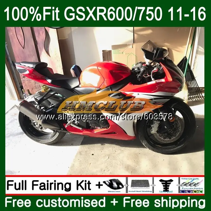 Инъекции для SUZUKI GSXR 750 600 GSXR600, 11, 12, 13, 14, 15, 16 лет красный, белый 8CL. 88 K11 GSXR750 2011 2012 2013 обтекатель