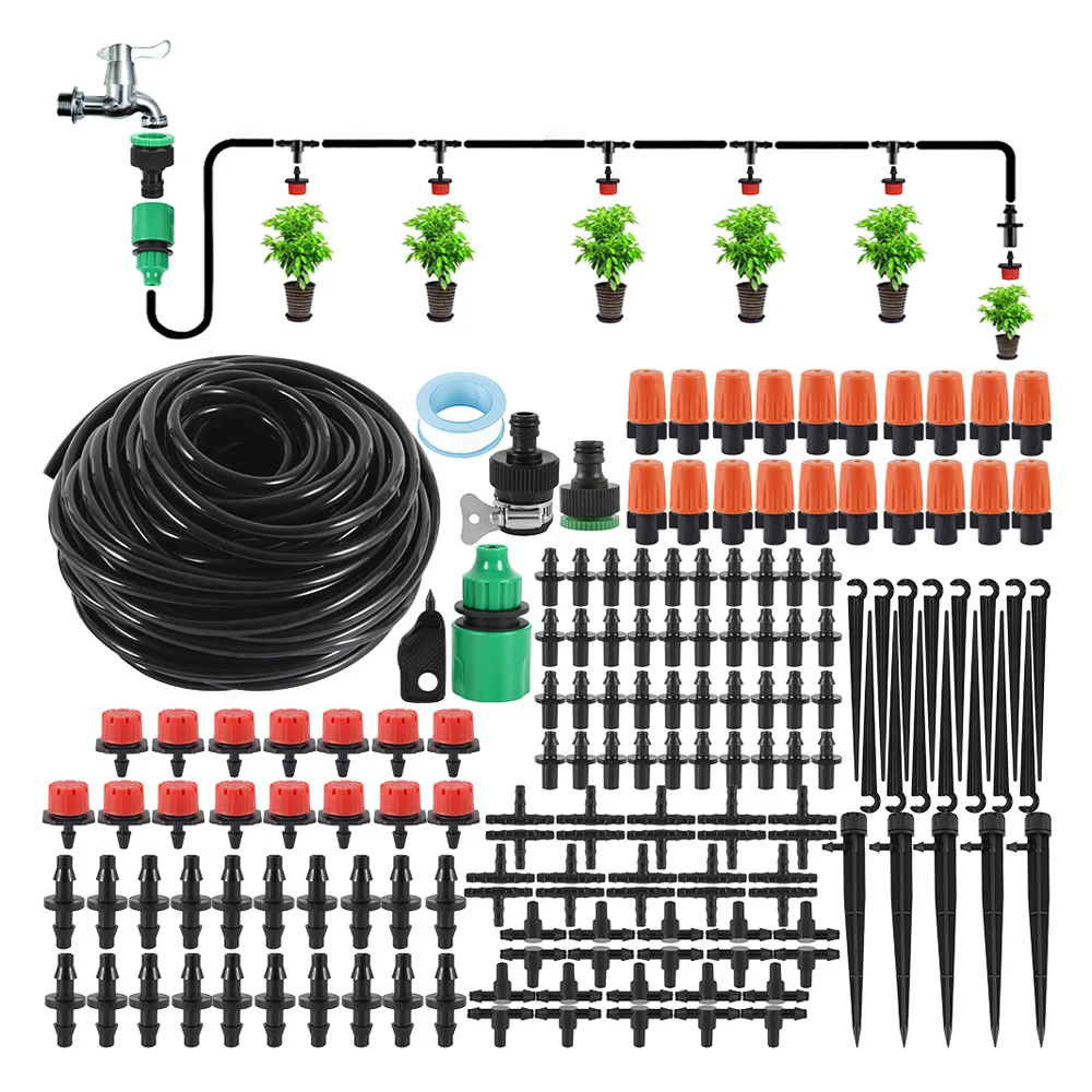 25M Irrigation Spray DIY Drip System Automatic Watering Dripper Hose Kit