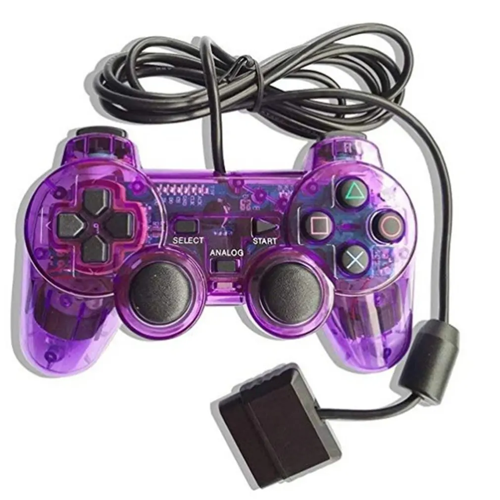 Проводные контроллеры геймпады для sony PS2 Playstation 2 Dual Shock консоль для видеоигр джойстик геймпады длинный кабель джойстик Прямая поставка - Цвет: purple