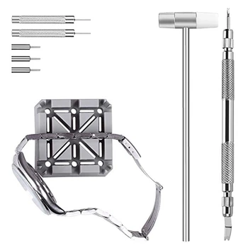 

Recommend Spring Bar Repair,Watch Band Link Pins Remover Tool Kit Dual Head Hammer Tweezers Strap Glasses