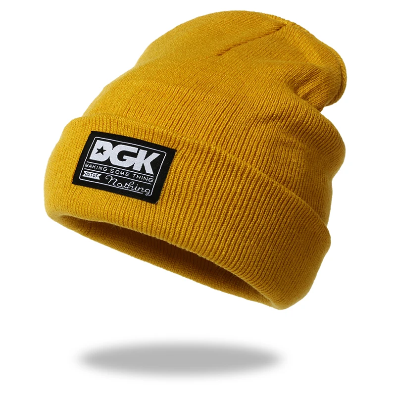 New Warm Knitted Beanie Boy Girl Autumn Winter Lady Casual Embroidered Cap Hat For Women Men_voghion.com