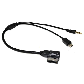 

CY Media In AMI MDI to Stereo 3.5mm Audio & USB-C Aux Adapter Cable for Car VW AUDI 2014 A4 A6 Q5 Q7
