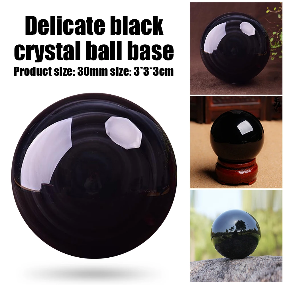 Деревянная подставка стеклянный шар Азиатский волшебный черный Медитирующий