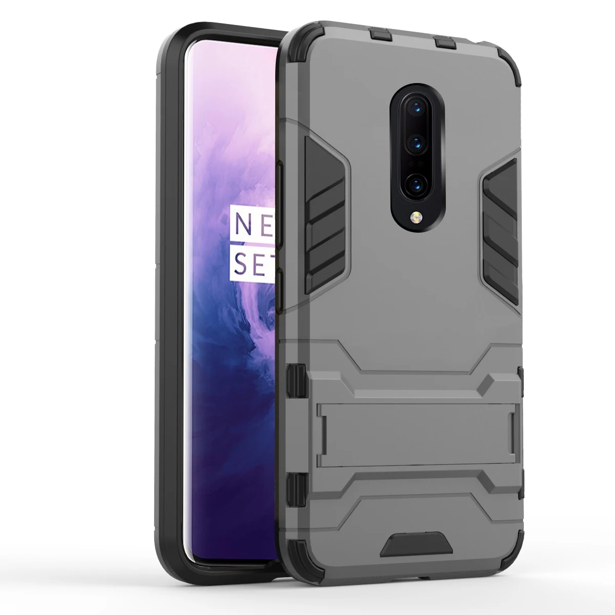 Для OnePlus 7 Pro 7 6T задний двухслойный чехол из ТПУ+ PC гибридный чехол противоударный защитный чехол с защитой от царапин с подставкой Fundas