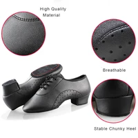 Men Latin Dance Shoes Black Low Heels Ballroom Dancing Shoes Boys Tango Salsa Rumba Modern Jazz Shoes 2
