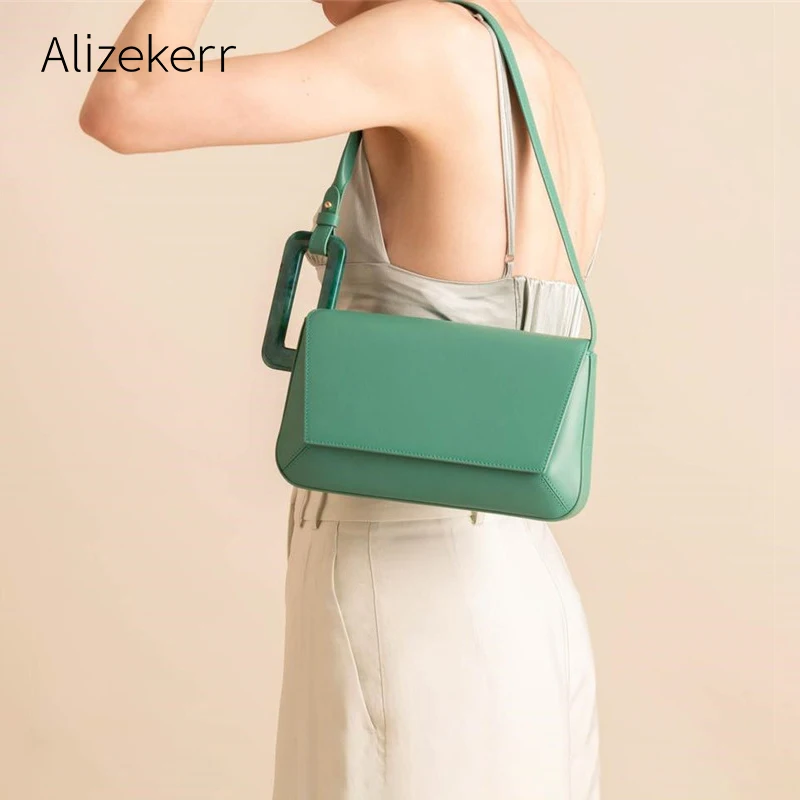 

Geometry Patchwork Shoulder Bag Women Acrylic Buckle Irregular Underarm Flap Clutch Bag Panelled Female Purses Bolsa Feminina