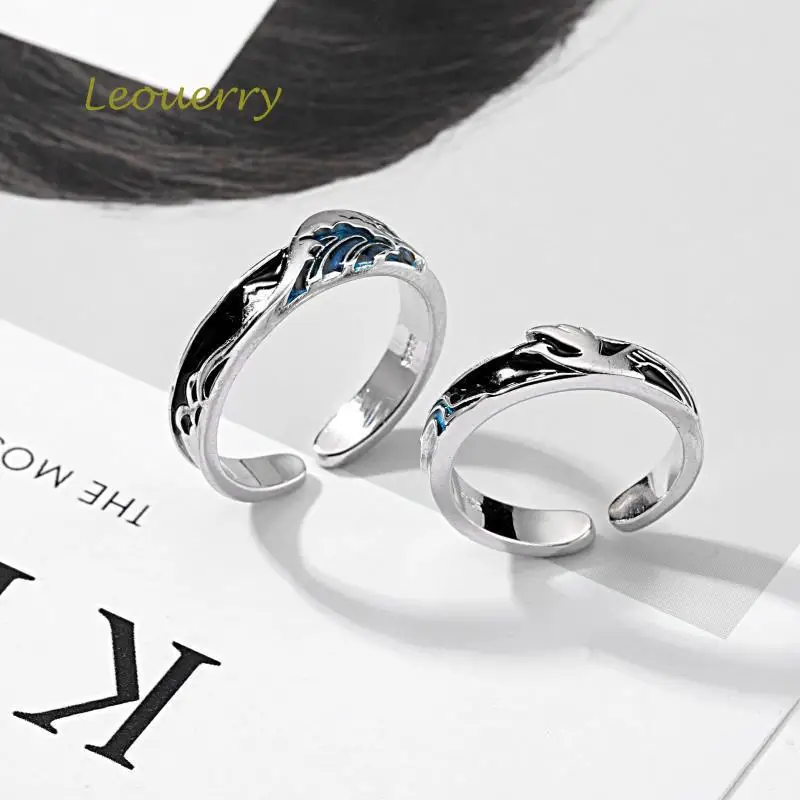 Leouerry, Морская Чайка, красочное облако, волна, Spindrift, кольца, 925 пробы, серебро, элегантные кольца для пар, для женщин, серебро, хорошее ювелирное изделие
