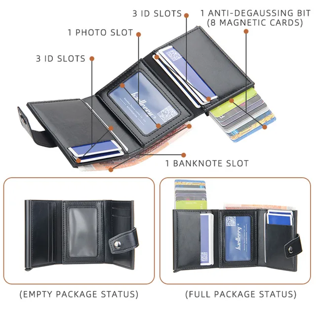Rfid Men Card Wallets Free Name Customized Hasp Small Card Wallets PU Leather Slim Mini Wallet Qaulity Male Purses - Image 4
