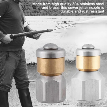 

1 Pc Steel Pressure Misting Nozzle Spray Washer Drain Sewer Cleaning Pipe Mister Spraying System Rotary Nozzle 3/8 1/4 BSP