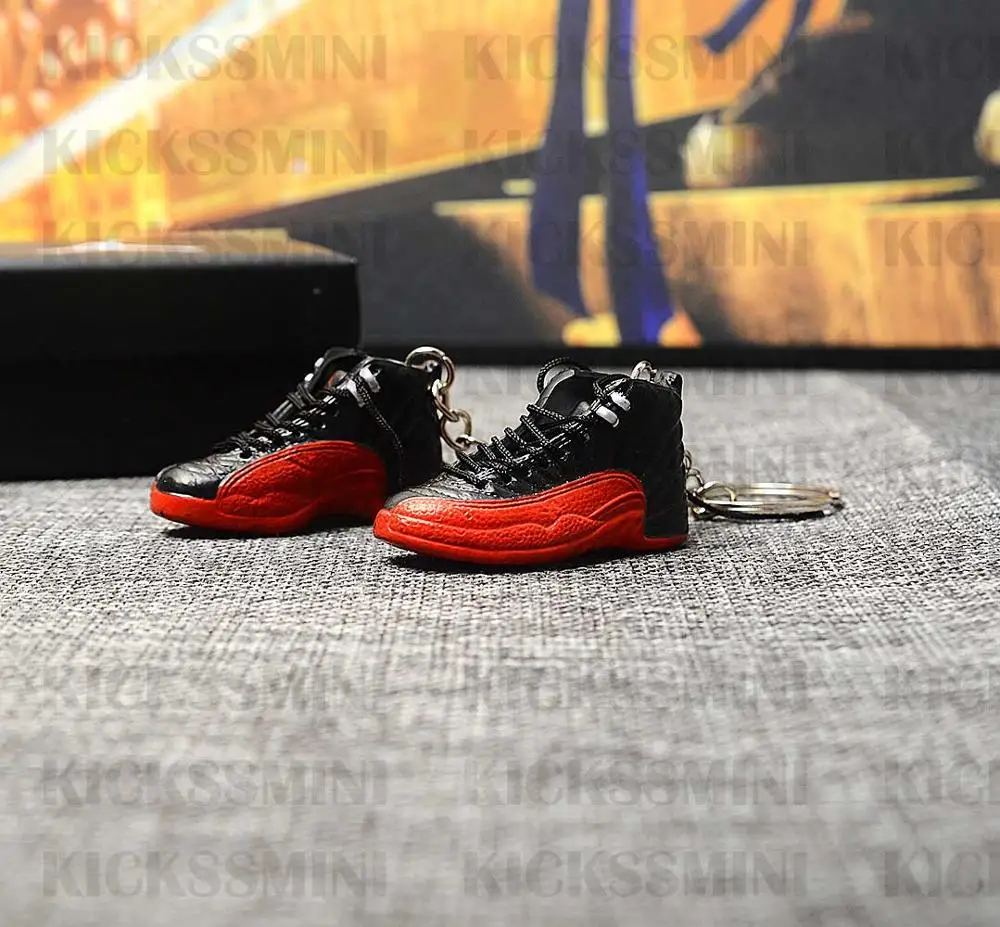 a pair w metal ring Дропшиппинг aj1 Chicago «не для перепродажи Красный» брелок в виде кроссовка Air Jordan 1 3D мини-кроссовки, запатентованный спортивный обувной брелок с кроссовком - Цвет: a pair w metal ring