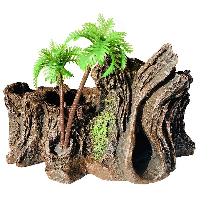 

Resin Reptile Platform Artificial Trunk Reptile Food Water Bowl Bearded Dragon, Lizard, Gecko, Water Frog, Snake