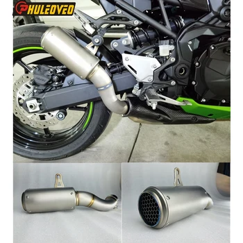 Customized Titanium Alloy for Kawasaki Z900 2012-2021 Motorcycle Exhaust Muffler Link Pipe Slip-on Muffler Exhaust for Z900 Moto