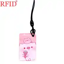 UID S50 1K 13,56 Mhz перезаписываемый сменный NFC IC тег брелок с мультяшным рисунком RFID карта контроля доступа 1 шт