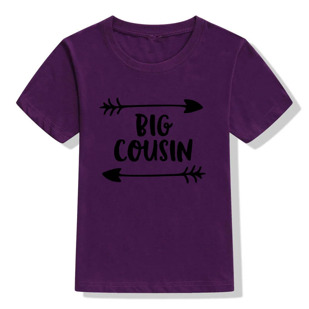 Рубашка «Большой двоюродный брат» Детская летняя футболка с короткими рукавами футболки для маленьких мальчиков и девочек, модные топы для детей, крутая праздничная одежда - Цвет: H027-KSTPP-