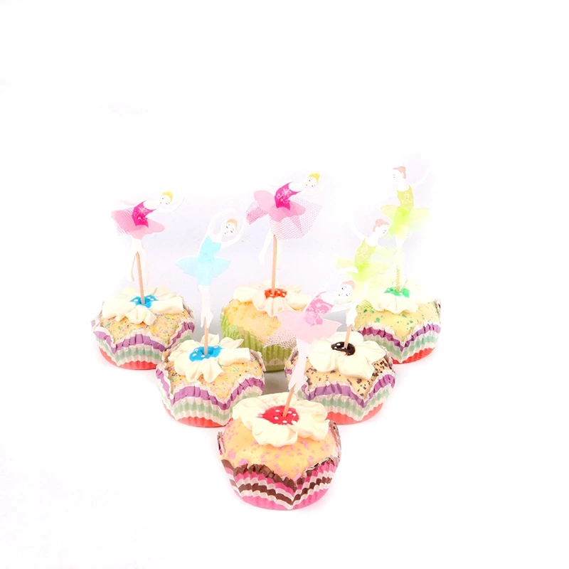 8pcs dancing Танцевальная девушка кекс топперы торт Декор для свадьбы Baby Shower Девочки День Рождения принадлежности - Цвет: 8pcs dancing