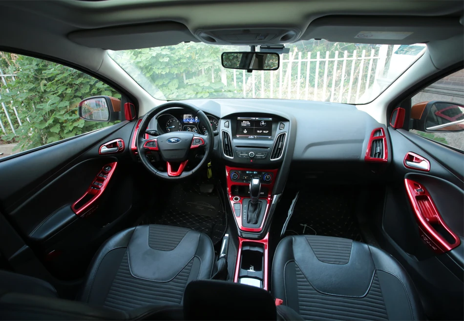 ALittleChange автомобильный хромированный руль отделка внутренняя дверная ручка Чаша коробка вентиляционное отверстие крышка наклейка для Ford Focus 3 4 MK3 MK4