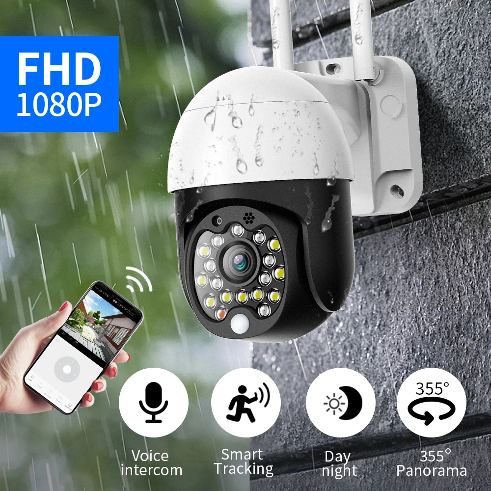 

FEISDA 1080P FHD Wifi Camera 4X Digital Zoom Night Full Color Wireless Waterproof Outdoor Motion Detection Security CCTV Camera
