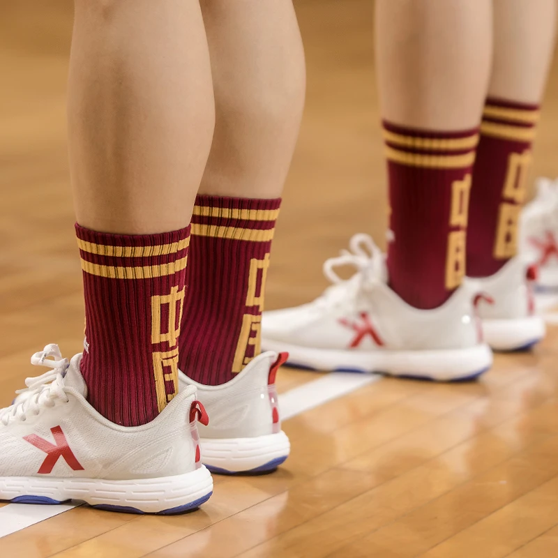 KELME Football Basketball Socks Chinese Commemorative Version Towel-Sole Non-Slip Silicone Socks Middle Tube Sock 9896318