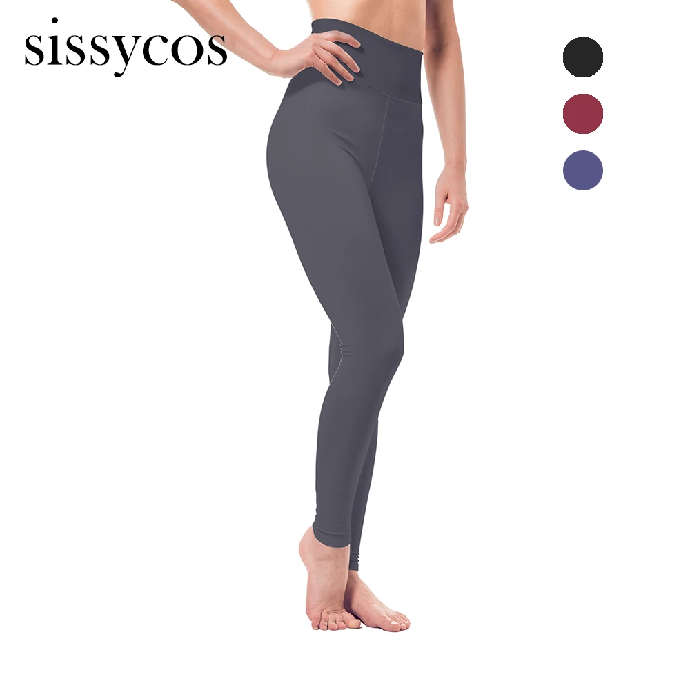 

Sissycos New High Waist Solid Leggings for Women Girls Ultra Soft Elastic Stretch Brushed Buttery Skinny Pants Push Up Trousers