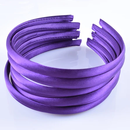 grape 10 шт./партия простые 10 мм атласные повязки для девочек тканевые покрытые резинки для волос из смолы пластиковый обруч для головы Детские эластичные ленты аксессуары для волос - Цвет: grape