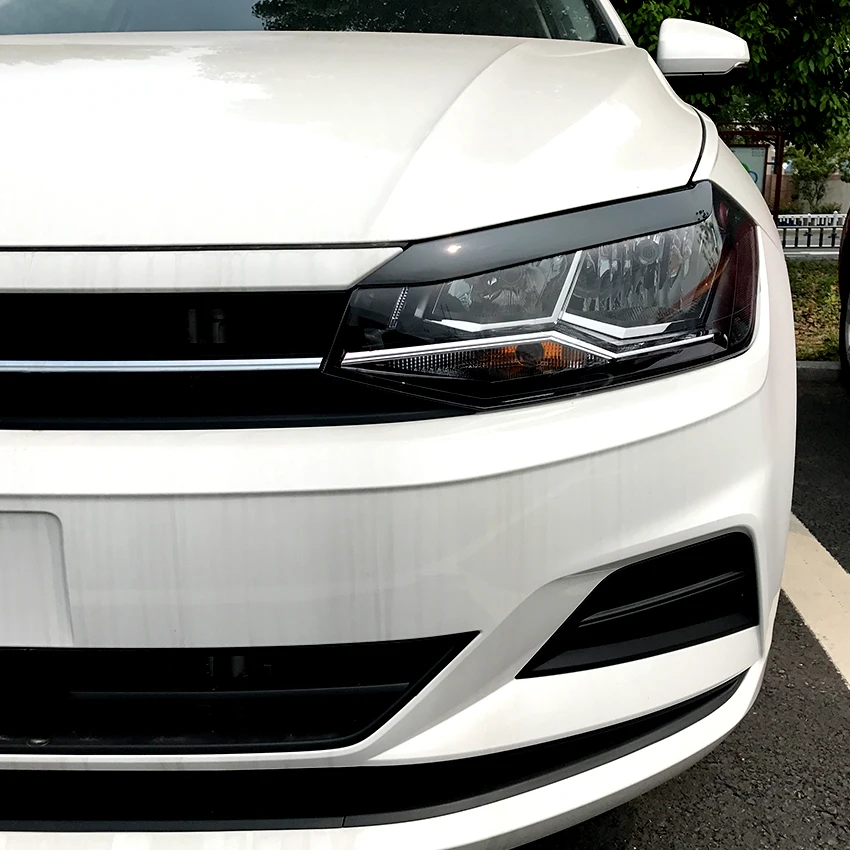 For Volkswagen Polo Mk6 19 Headlights Eyebrow Eyelids Stickers Abs Trim Cover Accessories Car Styling Car Stickers Aliexpress