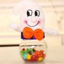 Хэллоуин приведение в виде тыквы Подарочная коробка детская пластиковая прозрачная Конфета банка дети сахарные мешки вечерние украшения многоразовые прочные