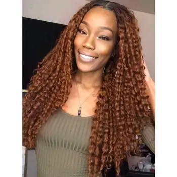 

180 Density Lace Wig Ombre Brown Colored 13X4 Deep Part Lace Front Human Hair Wigs For Woman Glueless Malaysian Curly Wig Remy