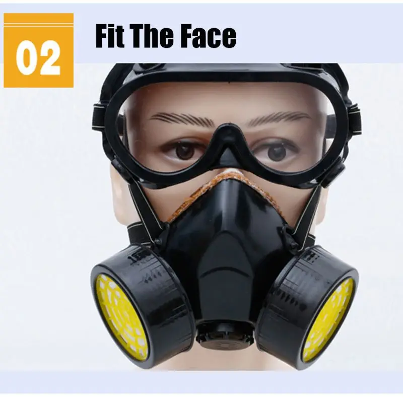 

Goggle Respirator Gas Mask for Painting Spary Smoke Fire Synthesis Protection J6PB