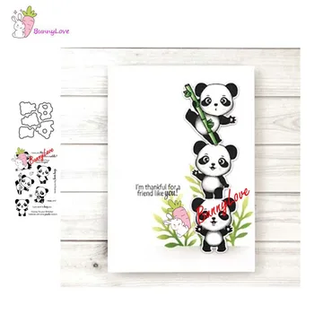 

2020 NEW Han Panda Metal cutting dies and Clear Stamps Transparent Silicone Seal for DIY scrapbooking