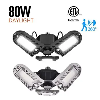 

Super Bright E26 60/80W UFO LED High Bay Garage Lamp AC85-265V Waterproof IP65 Industrial Lighting 8000LM for Warehouses
