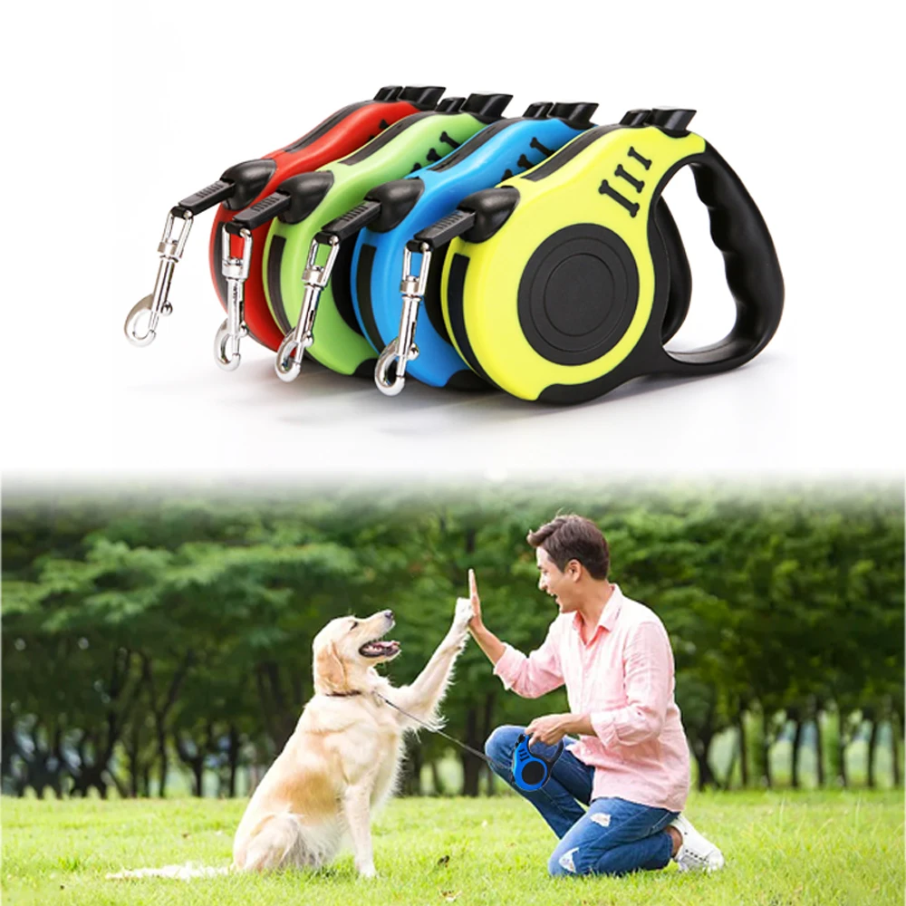 3/5M Durable Leash Automatic Retractable Leashes Nylon Cat Lead Extending Puppy Walk and Run