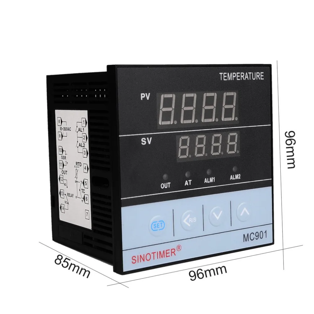 SINOTIMER MC901 короткий корпус вход PID регулятор температуры Термостат Регулятор температуры SSR релейный выход тепла прохладная сигнализация