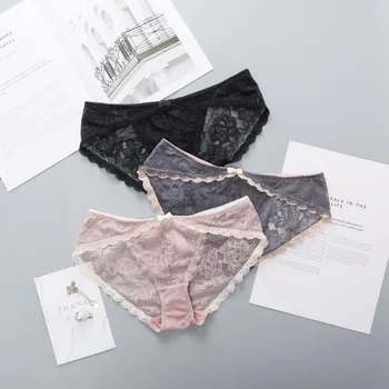 

Sexy Lace Panties For Women Underwear Fashion Panty Lingerie Breathable Briefs with Bow Low-Rise Panties Female Under Panty