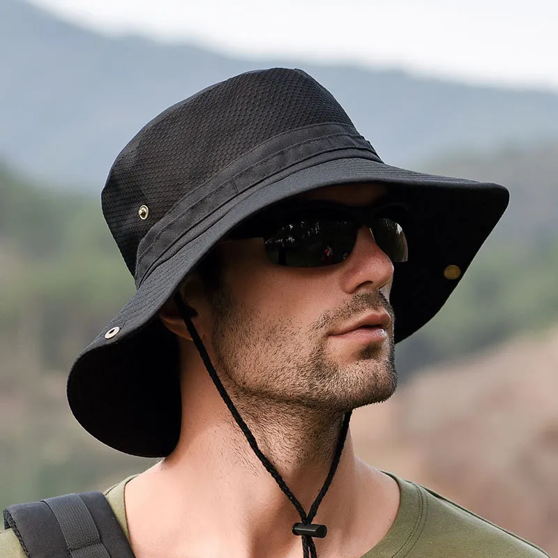 K31 Men's Hat Panama Bucket Hat Outdoor Sun Protection Hats For Men Fashion Summer Hat Sun visor Fisherman's Hat Anti-UV Sun Hat