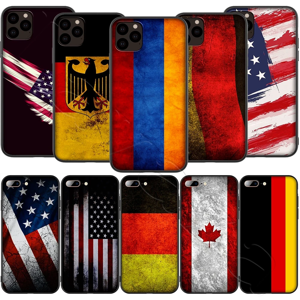 Мягкий чехол Lavaza из ТПУ с немецким флагом для iPhone 12 Mini 11 Pro XS Max XR X 8 7 6 6S Plus 5 5S SE |
