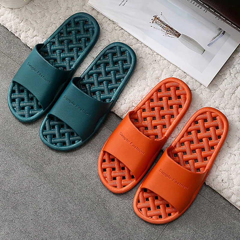 Slippers Men Indoor EVA Non-slip Hotel Summer Slippers Couple Unisex Bathroom Home Slippers Soft Hallow Flat Shoes For Female simple slippers men and women hotel travel spa portable folding house disposable household guest indoor slippers home furniture