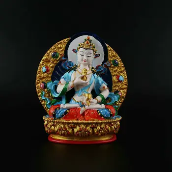 

4.5" Chinese Resin Hand Drawing Vajrasattva Goddess Kwan-yin Guan Yin Statue