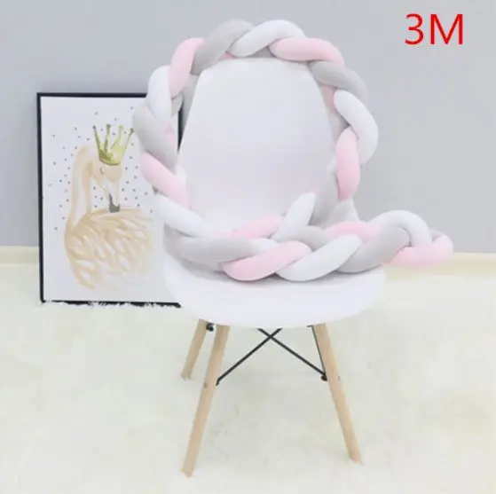 3M as picture 1 м/2 м/3 м детский бампер кровать коса узел Подушка бампер для младенца защита для кроватки Детская кроватка бампер декор комнаты - Цвет: 3M as picture